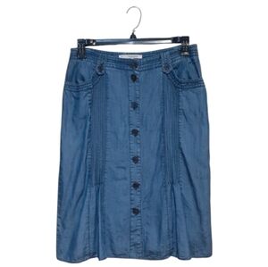 Gerard Darel Women's Midi Skirt Button-Front Blue Size EU 46